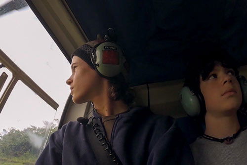 Hudson and Kian in Helicopter