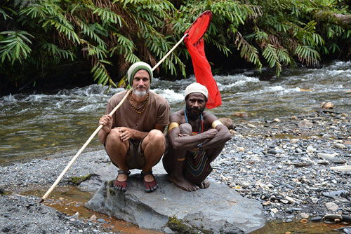 Mike Wild with tribal man